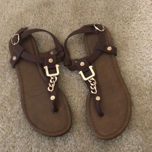 Brown flat sandals